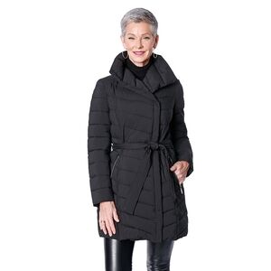 Tahari Luxary Women's Black Puffer Coat Size Large